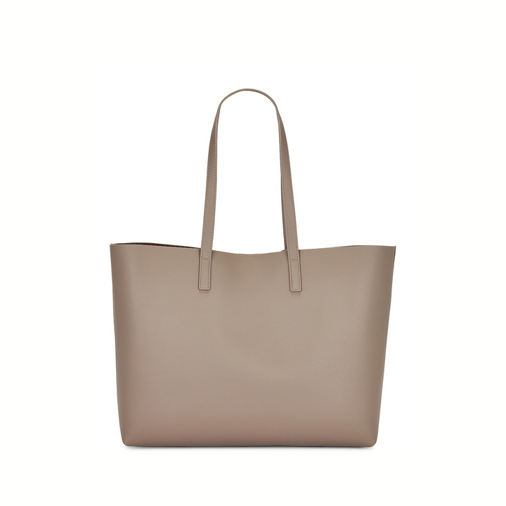 Saint Laurent Large East/West Tote Bag in Brick Leather – Taupe