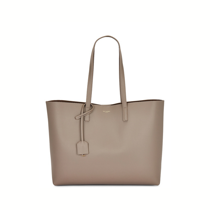 Saint Laurent Large East/West Tote Bag in Brick Leather – Taupe