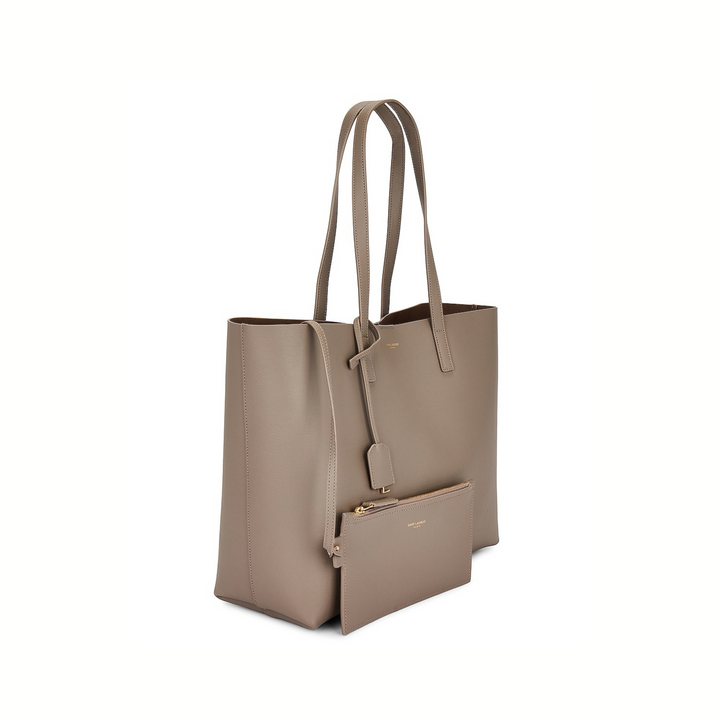 Saint Laurent Large East/West Tote Bag in Brick Leather – Taupe