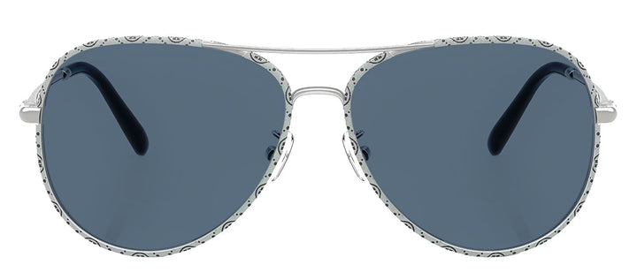 Tory Burch TY 6114 32744L Pilot Metal Silver Sunglasses with Blue Lens