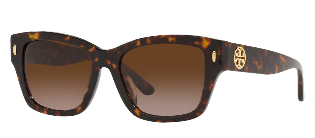 Tory Burch CLASSIC TY 7167U 172813 Rectangle Plastic Tortoise Sunglasses with Brown Gradient Lens