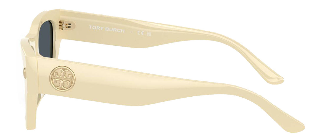 Tory Burch TY 7169U 194787 Rectangle Plastic Ivory Sunglasses with Grey Lens