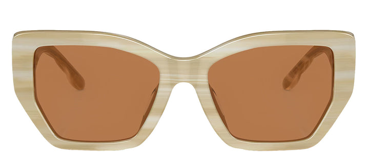 Tory Burch TY 7187U 189073 Irregular Plastic Ivory Sunglasses with Brown Lens