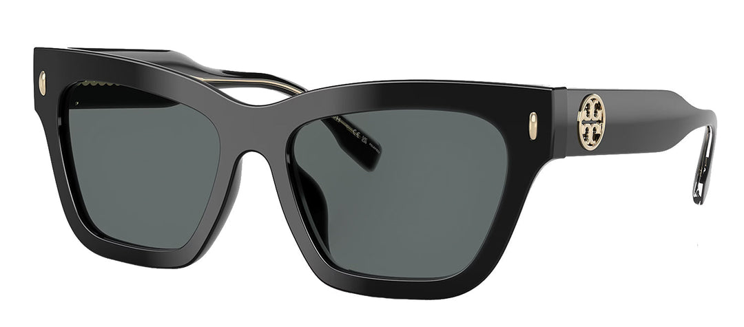 Tory Burch TY 7208U 170987 Cat-Eye Plastic Black Sunglasses with Grey Polarized Lens