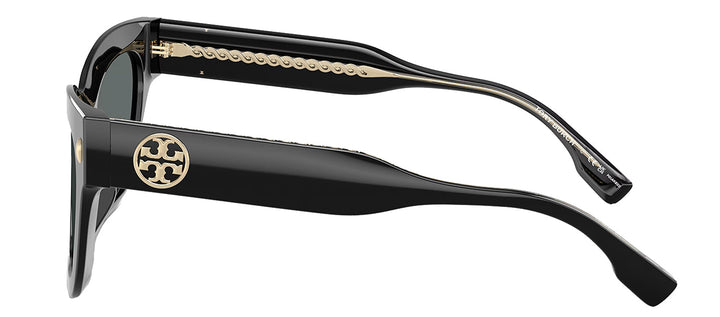Tory Burch TY 7208U 170987 Cat-Eye Plastic Black Sunglasses with Grey Polarized Lens
