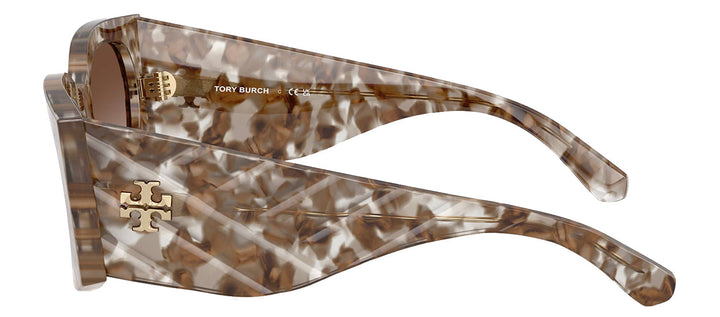 Tory Burch TY 7221U 202613 Rectangle Plastic Tortoise Sunglasses with Brown Gradient Lens