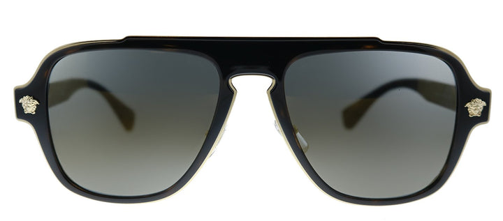 Versace VE 2199 12524T Square Plastic Havana Sunglasses with Grey Mirror Lens
