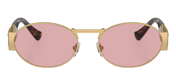 Versace VE 2264 100284 Oval Metal Gold Sunglasses with Purple Lens