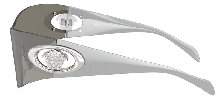 Versace VE 2280 10006G Shield Plastic Silver Sunglasses with Silver Mirror Lens