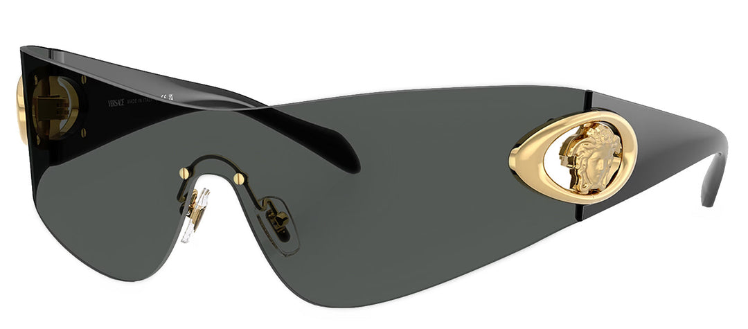 Versace VE 2280 100287 Shield Plastic Grey Sunglasses with Grey Lens