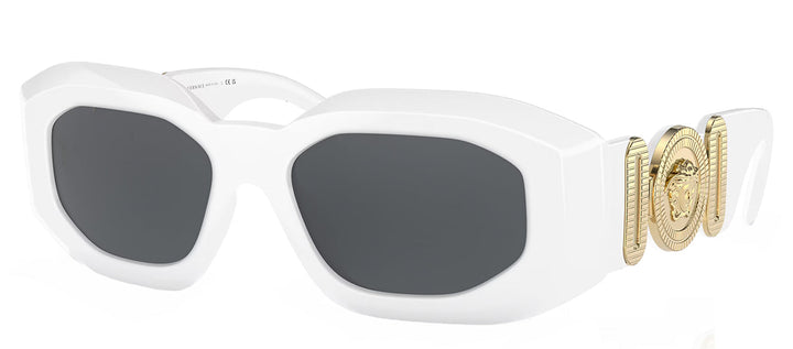 Versace VE 4425U 317/87 Irregular Plastic White Sunglasses with Grey Lens