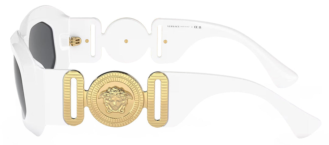 Versace VE 4425U 317/87 Irregular Plastic White Sunglasses with Grey Lens
