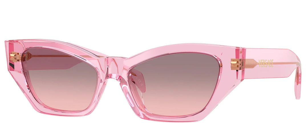 Versace VE 4488U 53705M Cat-Eye Plastic Pink Sunglasses with Rose Gradient Lens