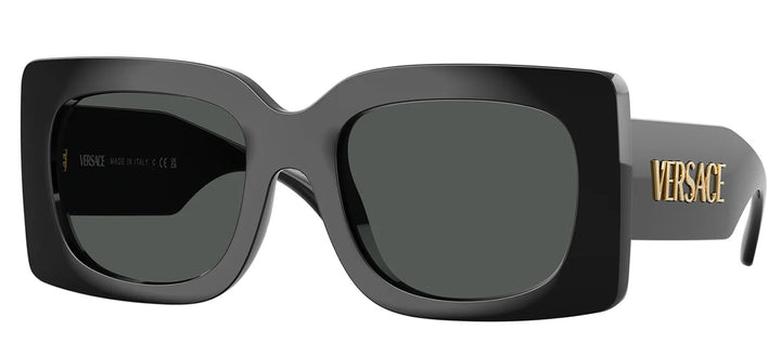 Versace VE 4496U GB1/87 Square Plastic Black Sunglasses with Grey Lens