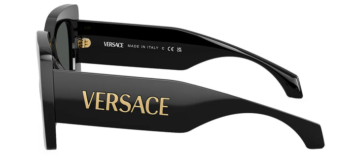 Versace VE 4496U GB1/87 Square Plastic Black Sunglasses with Grey Lens