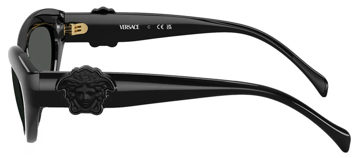 Versace KIDS VK 4005U GB1/87 Cat-Eye Plastic Black Sunglasses with Grey Lens