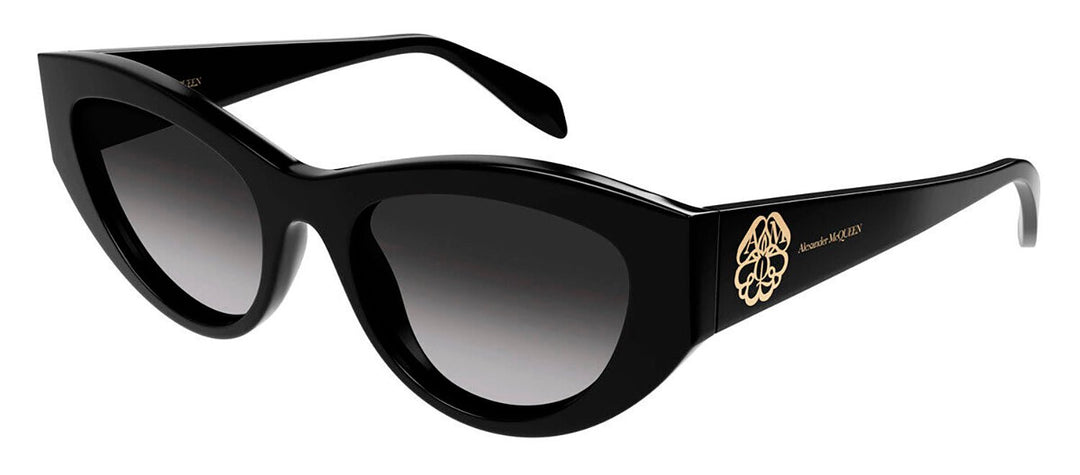 Alexander McQueenSunglasses - Alexander McQueen AM 0377S 001 Cat - Eye Plastic Black Sunglasses with Grey Gradient Lens - AM_0377S_001_54mm - Ask Me Wear