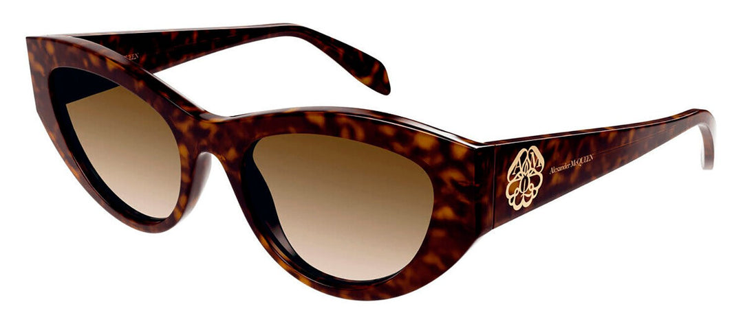 Alexander McQueenSunglasses - Alexander McQueen AM 0377S 002 Cat - Eye Plastic Havana Sunglasses with Brown Gradient Lens - AM_0377S_002_54mm - Ask Me Wear