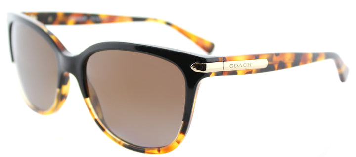 Coach L109 HC 8132 5438T5 Cat-Eye Plastic Brown Sunglasses with Brown Gradient Polarized Lens