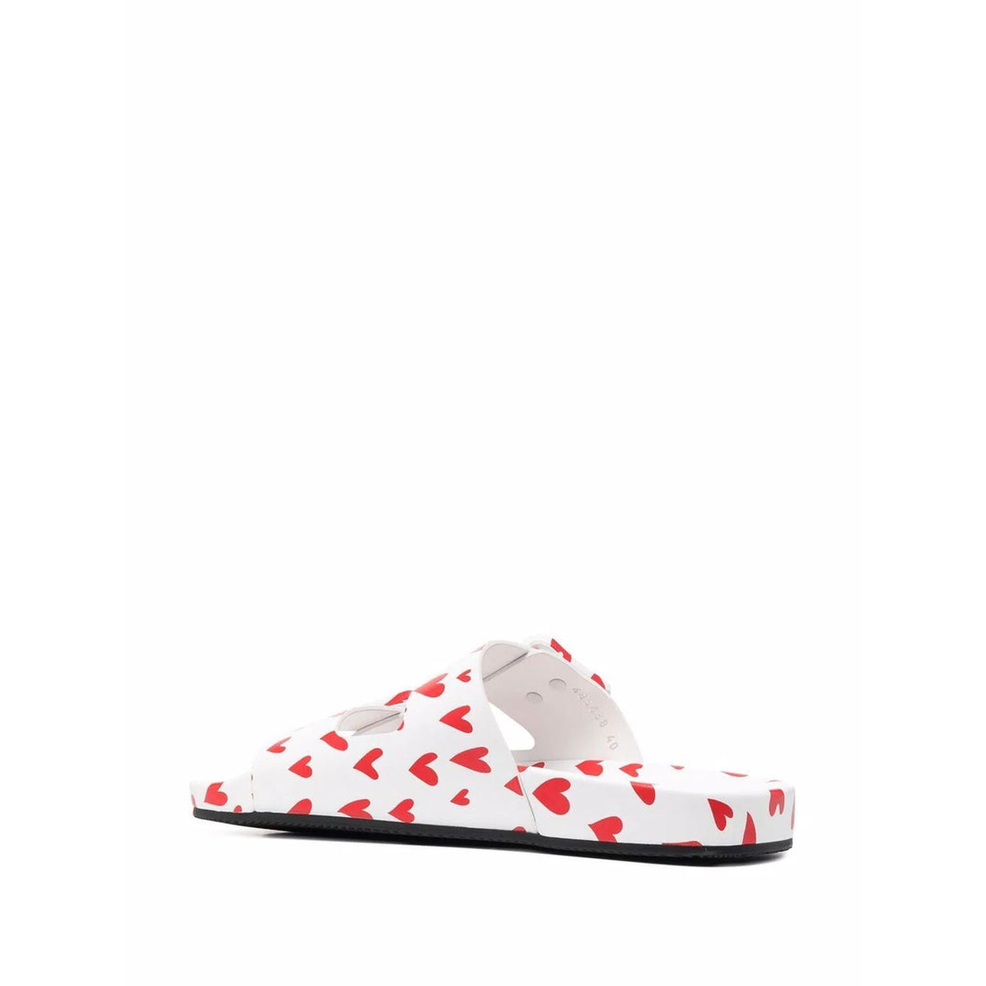 BalenciagaShoes - Balenciaga Logo Print Mallorca Flat Sandals 'White Pink Hearts' - 685638 WA2MD 9063 - Ask Me Wear