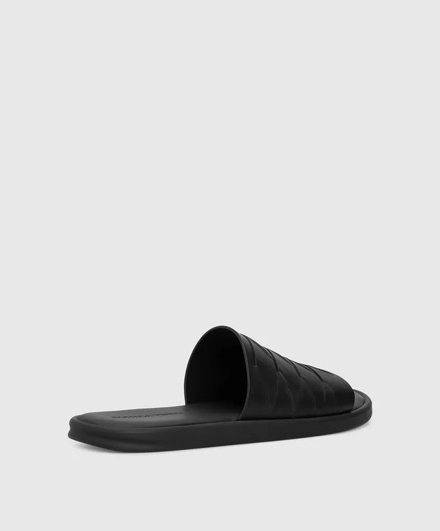 Bottega Venetaslids - Bottega Veneta Black Leather Flip Flops - 608731VBPU0_1000 - Ask Me Wear