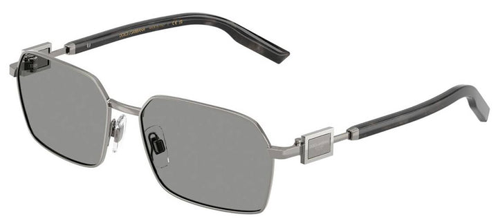 DOLCE & GABBANASunglasses - DOLCE & GABBANA DG 2316 04/1 Rectangle Gunmetal Metal Sunglasses with Grey Lens - DG_2316_04/1_56mm - Ask Me Wear