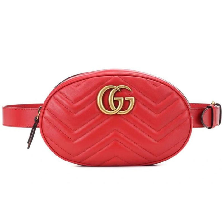 GucciHandbag - Gucci GG Marmont Belt Bag Matelasse Red - 476434DSVRT6433 - Ask Me Wear