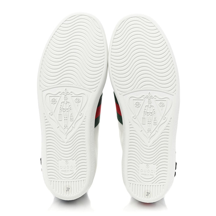 GucciShoes - Gucci Calfskin Web Floral Embroidered Womens Ace Sneakers - 431917A38G09064 - Ask Me Wear