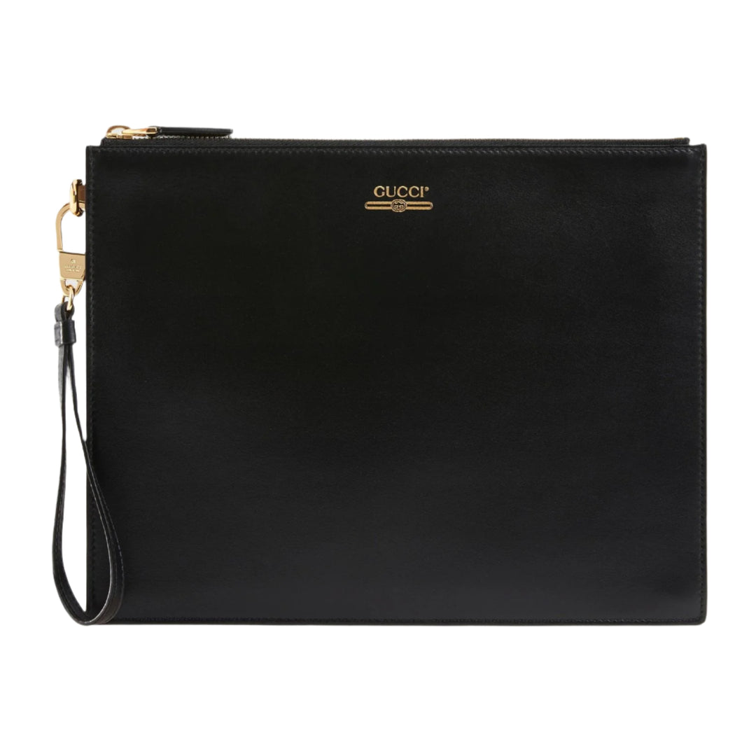 GucciHandbag - GUCCI Leather pouch with Gucci logo - 5476130YA0G1000 - Ask Me Wear