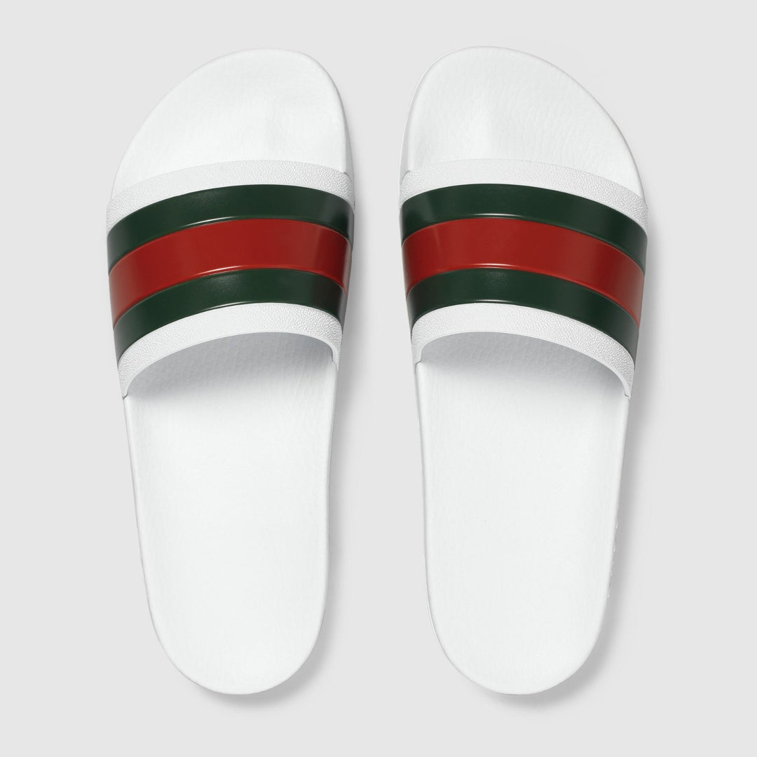 GucciShoes - Gucci Pursuit Pool Web Rubber Slides - 308234GIB109079 - Ask Me Wear