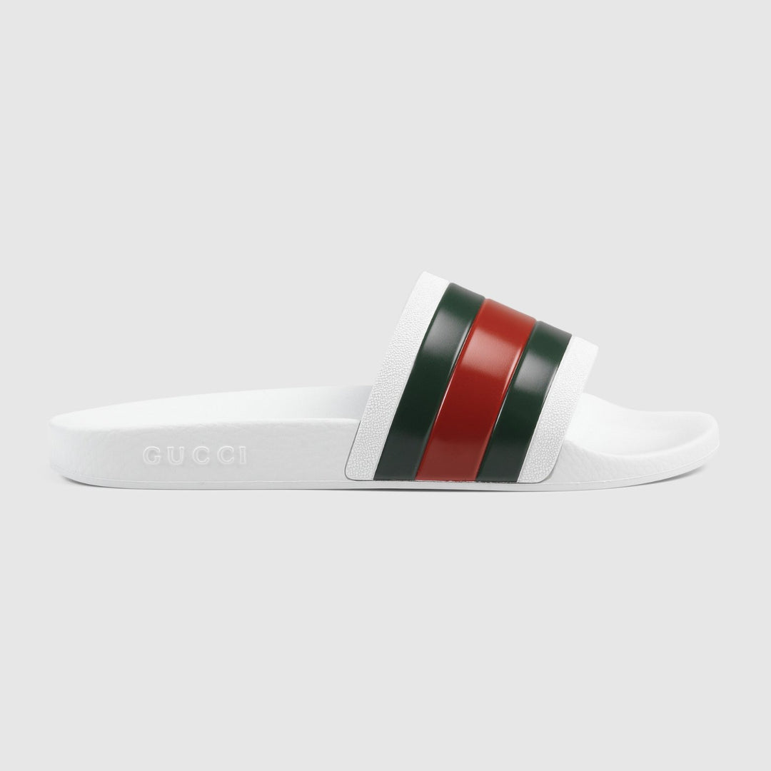 GucciShoes - Gucci Pursuit Pool Web Rubber Slides - 308234GIB109079 - Ask Me Wear