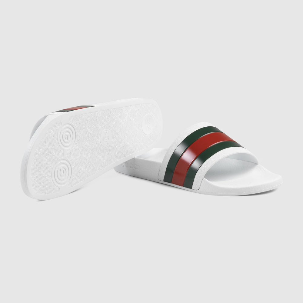 GucciShoes - Gucci Pursuit Pool Web Rubber Slides - 308234GIB109079 - Ask Me Wear