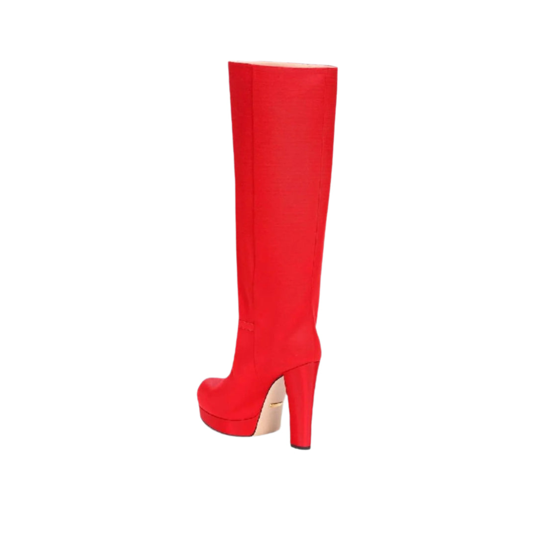 GucciShoes - Gucci Ribbed Fabric Platform Boots - 588968HRQ006634 - Ask Me Wear