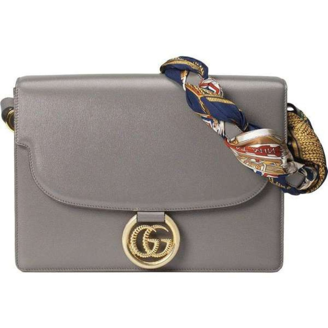 GucciHandbag - Gucci Torchon Gray Scarf Angled Shoulder Bag - 5964781DBIG1292 - Ask Me Wear