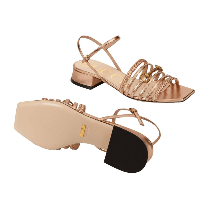 GucciShoes - GUCCI Women's Leather Sandal With Horsebit - 645405B8B005702 - Ask Me Wear