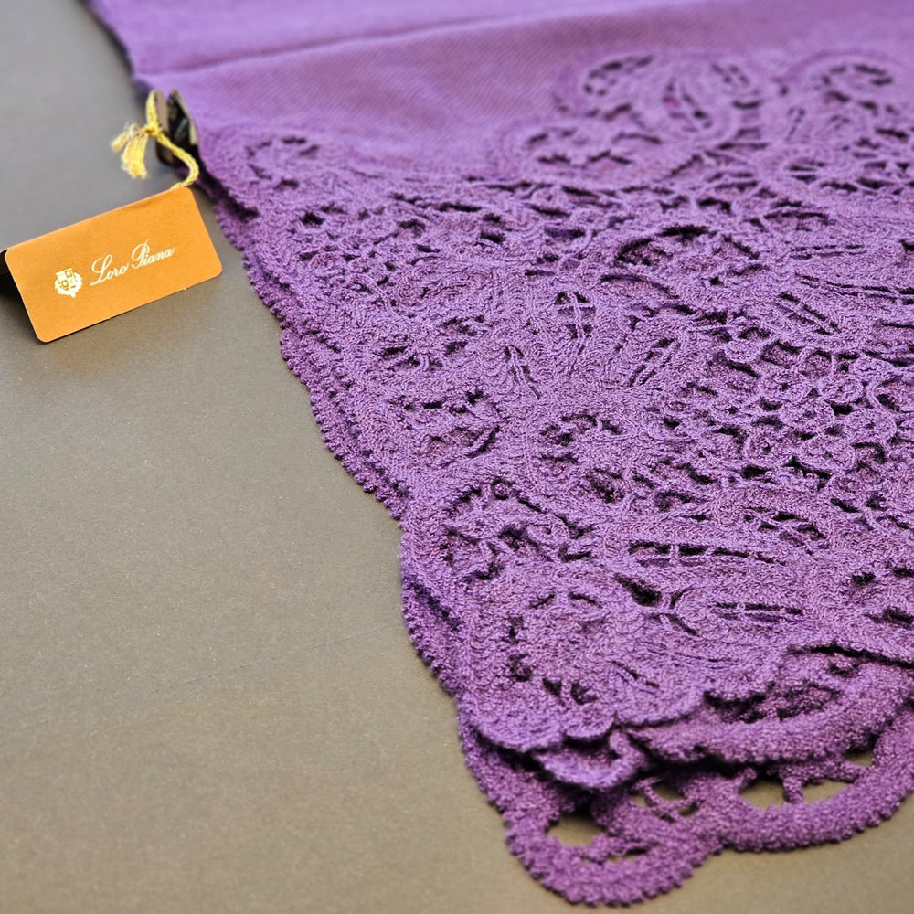 Loro PianaAccessories - Scarves - Loro Piana Women Scarf - Tota Soft Air Macrame - 100% Cashmere - FAF8564 - Purple - Ask Me Wear