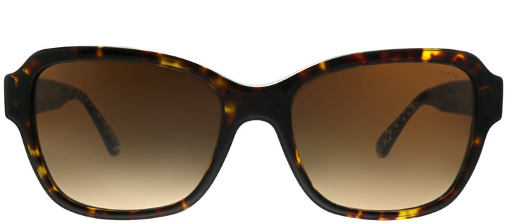 Coach L1010 HC 8232 550713 Rectangle Plastic Tortoise/ Havana Sunglasses with Brown Gradient Lens