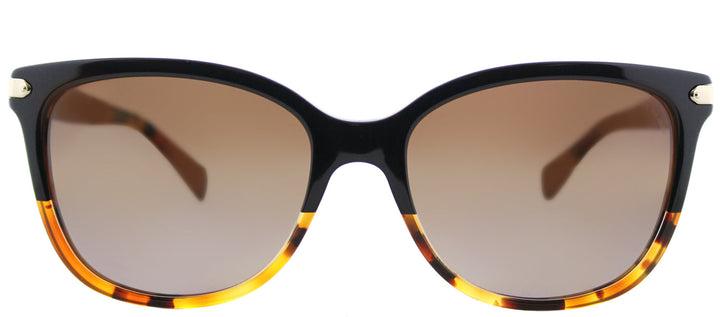 Coach L109 HC 8132 5438T5 Cat-Eye Plastic Brown Sunglasses with Brown Gradient Polarized Lens
