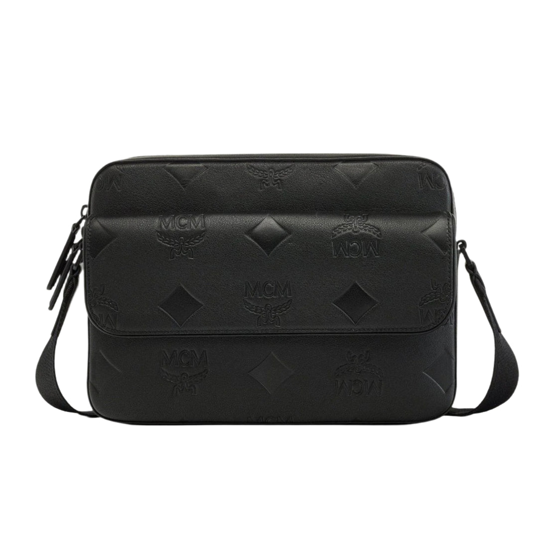 MCMHandbag - MCM Aren Messenger Bag in Maxi Monogram Leather - MMRDATA05BK001 - Ask Me Wear