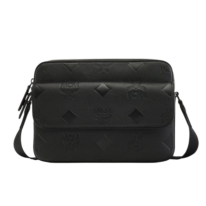 MCMHandbag - MCM Aren Messenger Bag in Maxi Monogram Leather - MMRDATA05BK001 - Ask Me Wear
