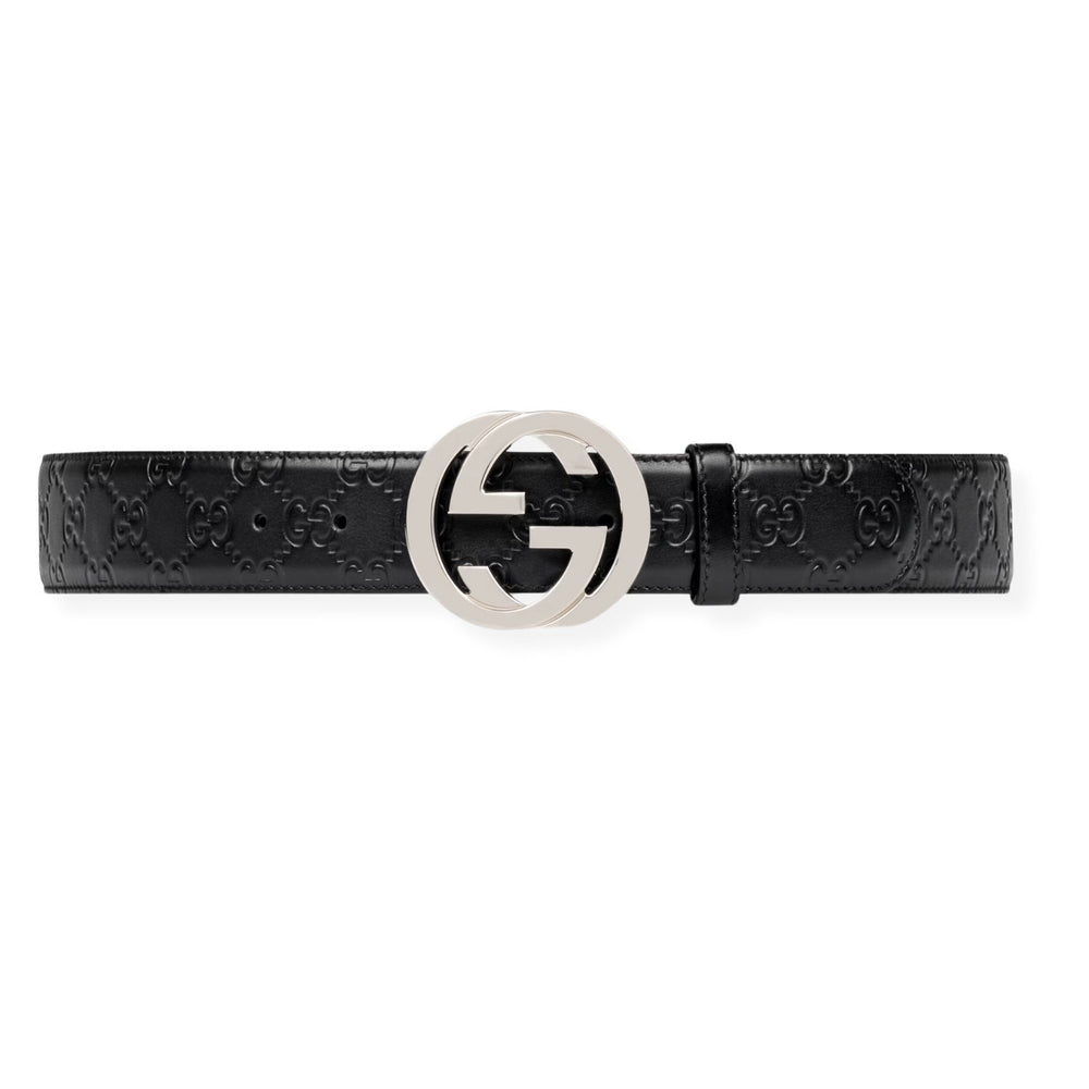 GucciBelt - Men's GUCCI Signature leather belt - 411924 CWC1N 1000 - Ask Me Wear