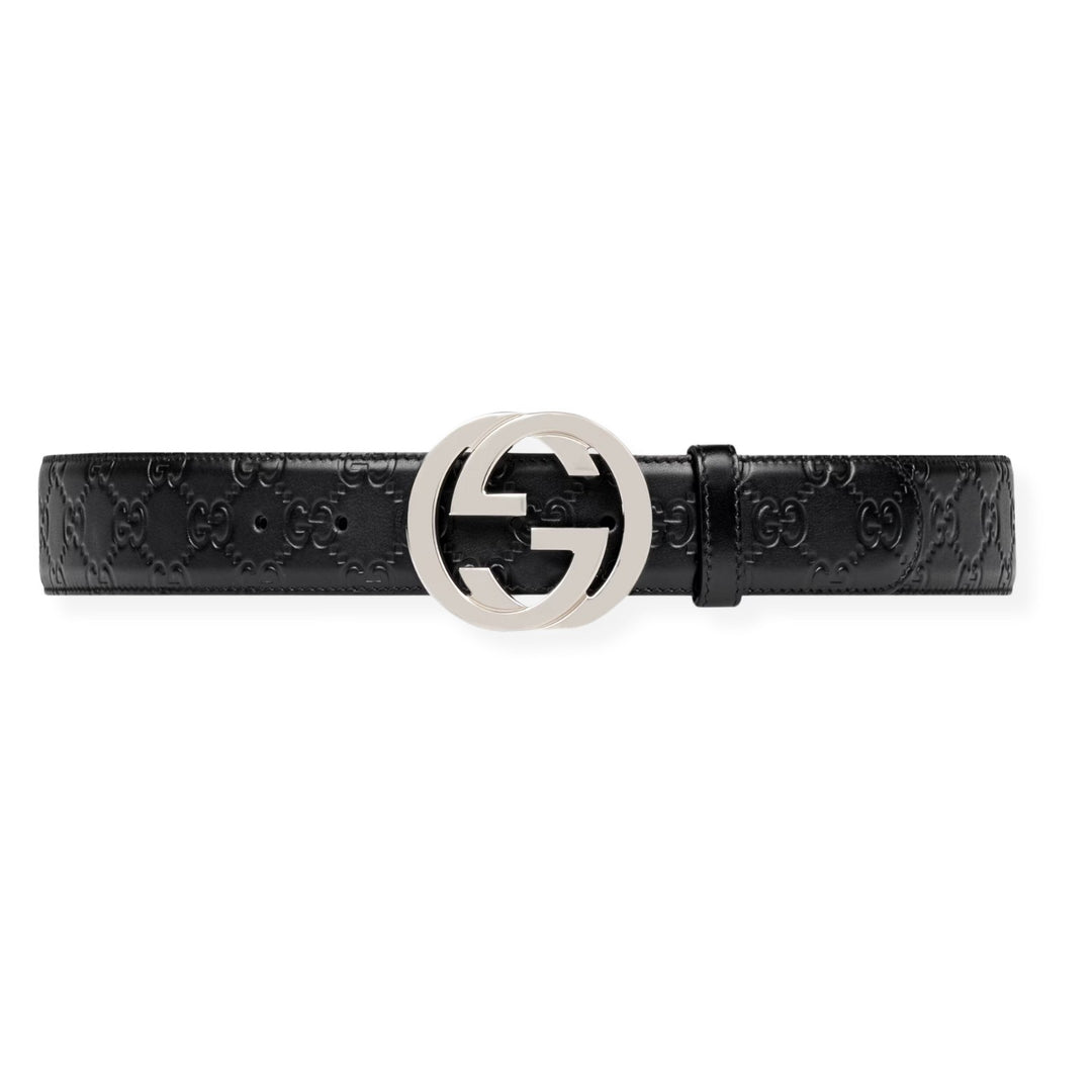 GucciBelt - Men's GUCCI Signature leather belt - 411924 CWC1N 1000 - Ask Me Wear