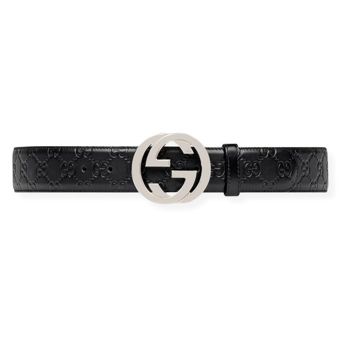 GucciBelt - Men's GUCCI Signature leather belt - 411924 CWC1N 1000 - Ask Me Wear