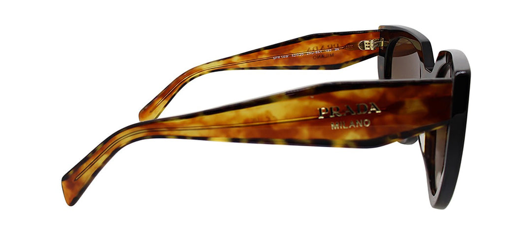 PradaSunglasses - Prada PR 14WS 2AU6S1 Cat - Eye Plastic Tortoise Sunglasses with Brown Gradient Lens - PR_14WS_2AU6S1_52mm - Ask Me Wear