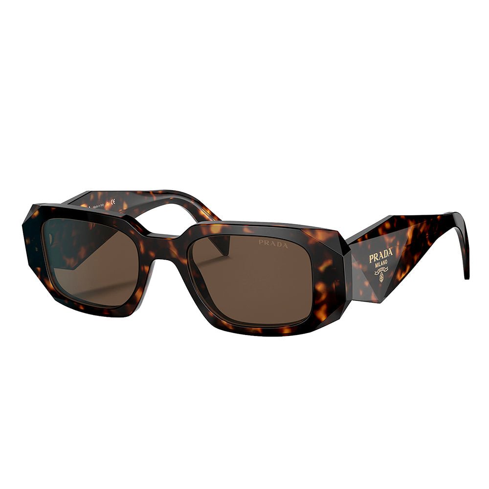 PradaSunglasses - Prada PR 17WS 2AU8C1 Rectangle Plastic Tortoise Sunglasses with Brown Lens - PR_17WS_2AU8C1_49mm - Ask Me Wear