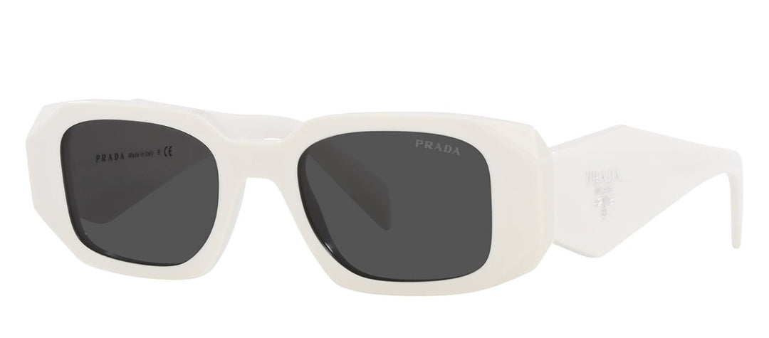PradaSunglasses - Prada PR 17WSF 1425S0 Rectangle Plastic White Sunglasses with Grey Lens - PR_17WSF_1425S0_51mm - Ask Me Wear