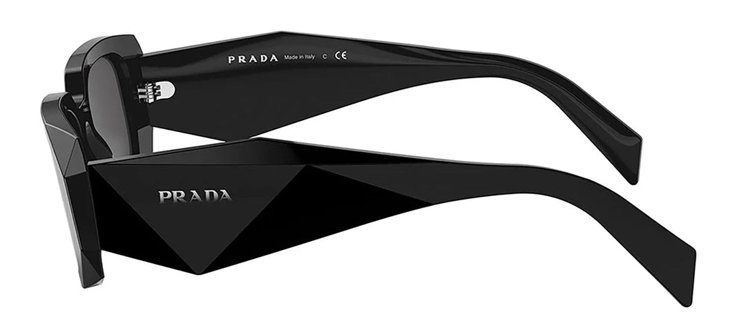 PradaSunglasses - Prada PR 17WSF 1AB5S0 Rectangle Plastic Black Sunglasses with Grey Lens - PR_17WSF_1AB5S0_51mm - Ask Me Wear