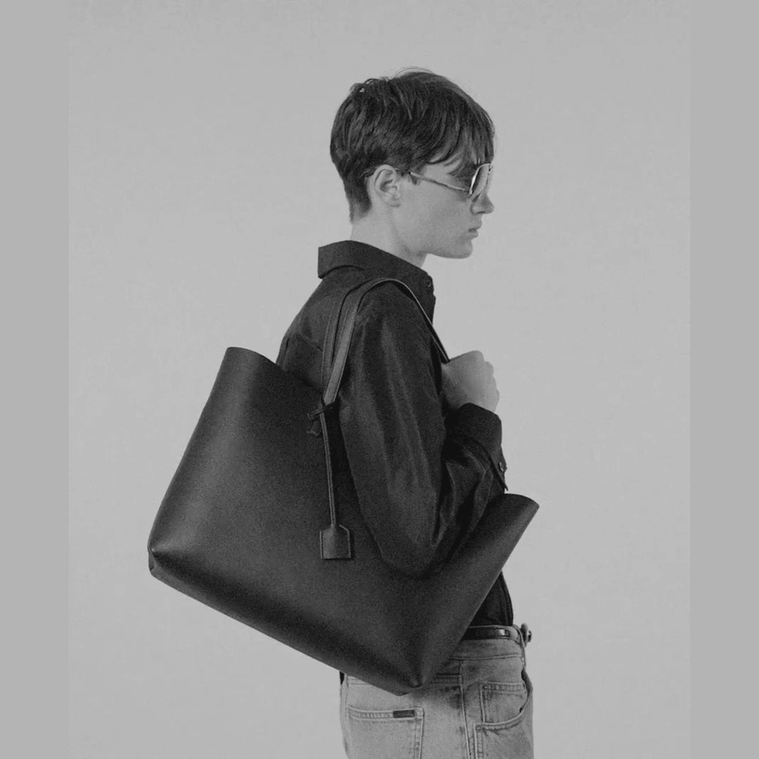 Saint Laurent Large East/West Tote Bag in Brick Leather – Cassandre Charm