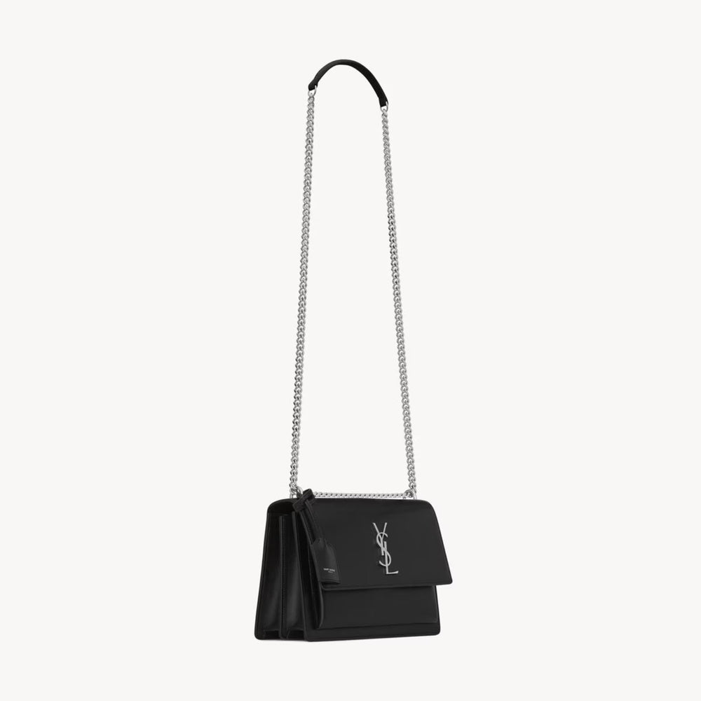 YSLHandbag - SAINT LAURENT Sunset medium chain bag in smooth leather - 442906D420N1000 - Ask Me Wear