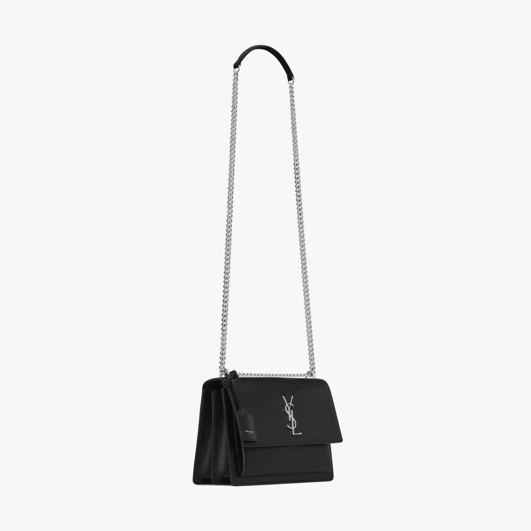 YSLHandbag - SAINT LAURENT Sunset medium chain bag in smooth leather - 442906D420N1000 - Ask Me Wear